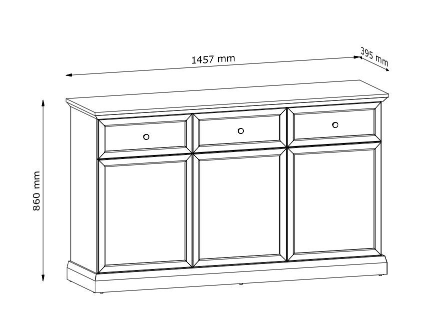 Komoda biała klasyczna 150 cm LONDON 1