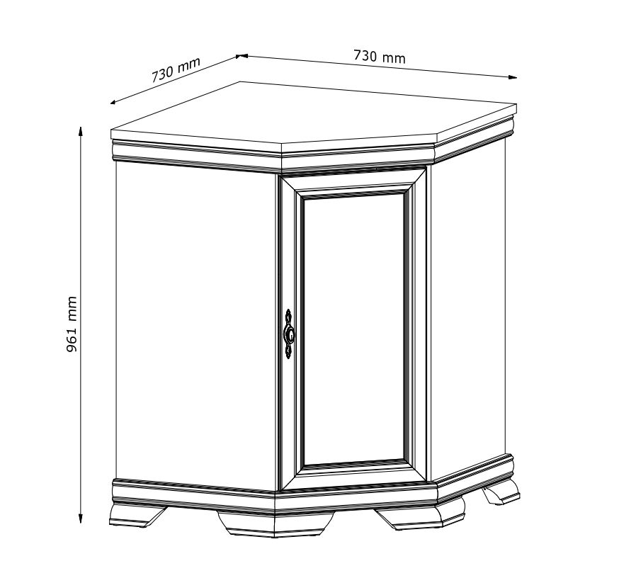 Komoda narożna amerykańska 75 cm LINCOLN 1