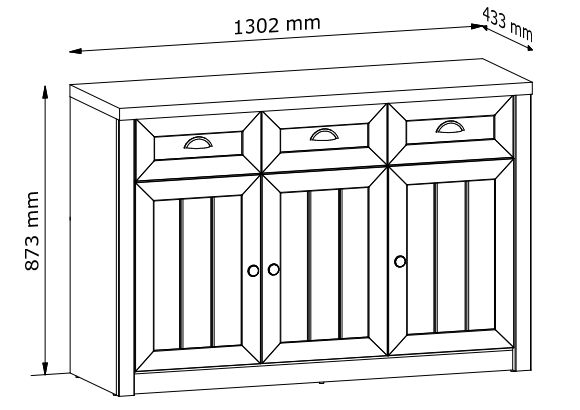 Komoda prowansalska szafki i szuflady 130 cm NICEA 7