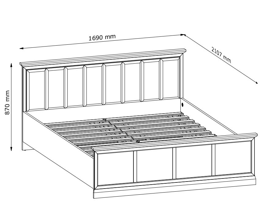 Łóżko białe klasyczne drewniane 160x200 LONDON 1