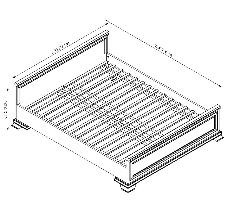 Łóżko w stylu amerykańskim 160x200 LINCOLN 1