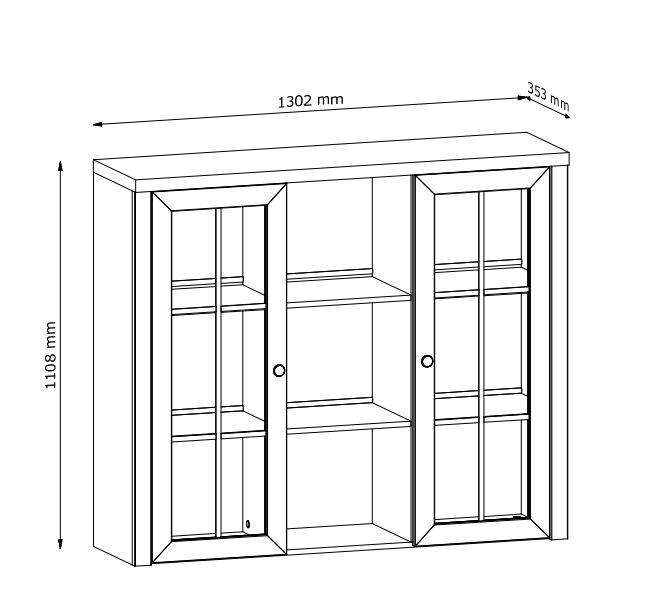 Nadstawka z witrynami do komody 130 cm MARSYLIA 4