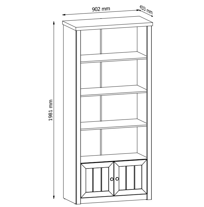 Regał prowansalski z szafką NICEA 6