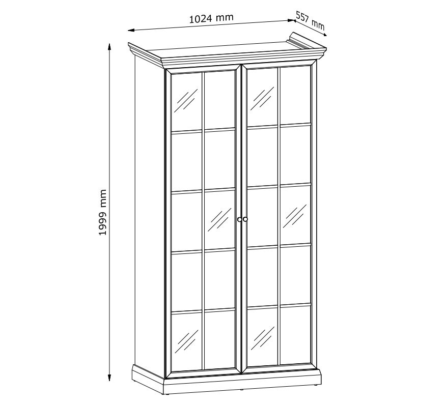 Szafa biała klasyczna lustrzana 102 cm LONDON 1