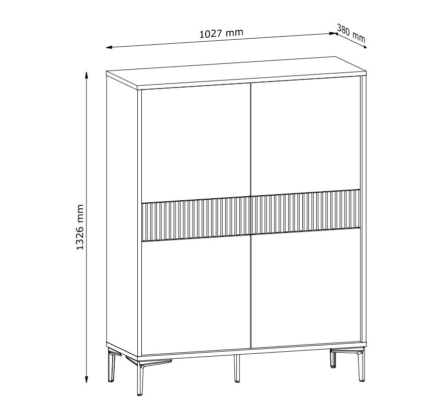 Wysoka komoda beż UNIVERSAL 102cm 1