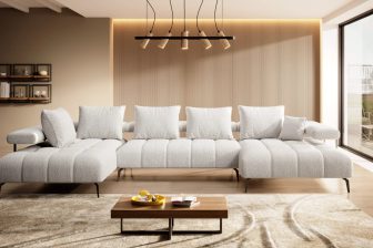 Designerski salon z narożnikiem