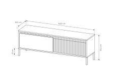 Luksusowy mały czarny stolik RTV AGATA 153cm 4