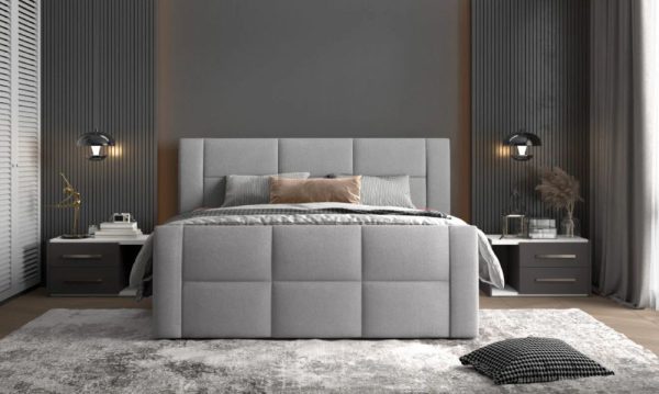 Łóżko kontynentalne w stylu minimalistycznym