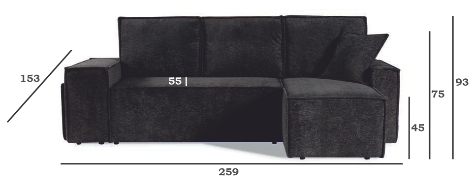 Rogówka z dwoma pufami z funkcją spania PIXEL 3