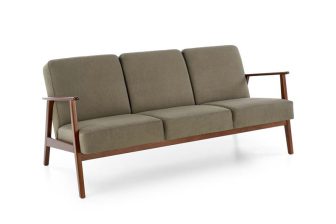 Oliwkowa sofa w stylu vintage