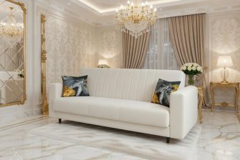 Beżowa wersalka glamour rozkładana