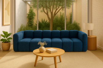 Cudowna sofa nierozkładana w tkaninie zmywalnej