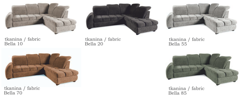 Narożnik z wysokimi zagłówkami z funkcją spania HAVEN 2