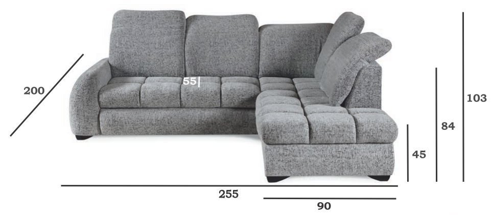 Narożnik z wysokimi zagłówkami z funkcją spania HAVEN 3