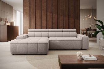 Sofa narożnikowa z elektrycznie wysuwanym siedziskiem