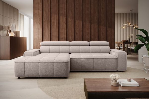 Sofa narożnikowa z elektrycznie wysuwanym siedziskiem