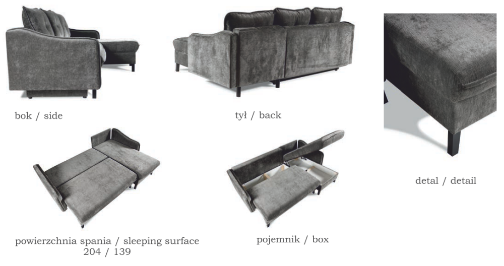 Narożnik z podwójnym schowkiem do wypoczynku i spania SAMBOR 3 Narożnik z podwójnym schowkiem do wypoczynku i spania SAMBOR 1