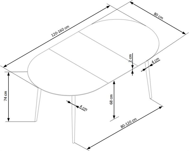 Stół rozkładany owalny 120-160 cm COLORADO 5
