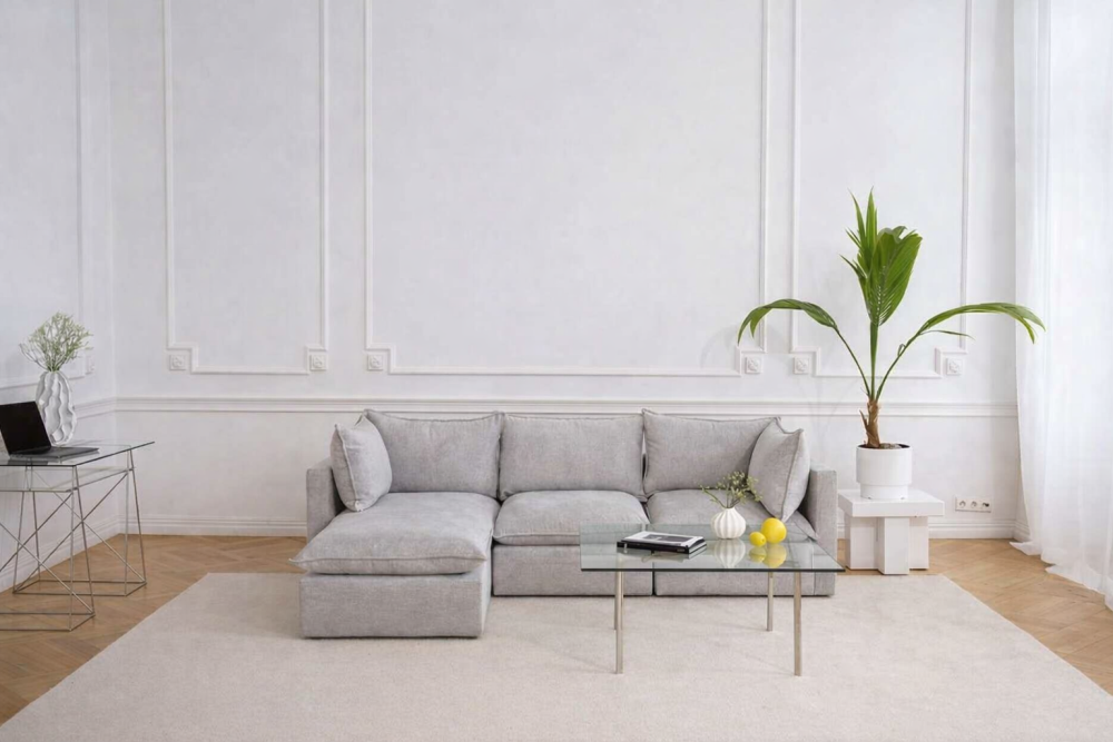 Bardzo miękka sofa narożna modułowa