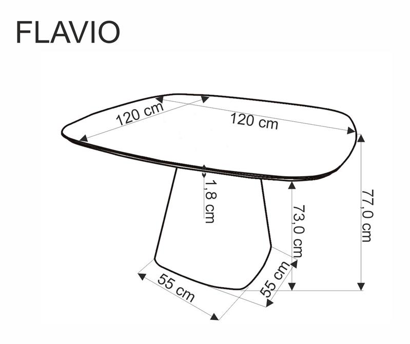 Stół biały połysk na stożkowej podstawie 120 cm FLAVIO 2