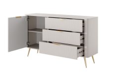 Beżowa komoda z obłymi bokami 138 cm MOCCA 3