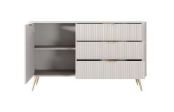 Beżowa komoda z obłymi bokami 138 cm MOCCA 1