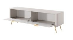 Beżowa szafka RTV z obłymi rogami 163 cm MOCCA 2