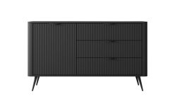 Czarna komoda z obłymi bokami 138 cm MOCCA 2