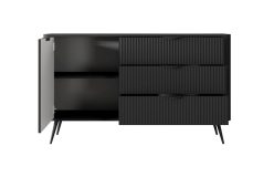 Czarna komoda z obłymi bokami 138 cm MOCCA 3