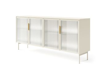 Komoda z oświetleniem ledowym z szybami ornamentowymi z drzwiczkami