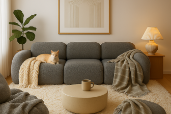 Szara sofa modułowa do salonu