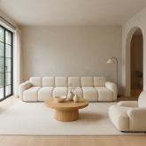 Ogromna sofa modułowa jasna beżowa
