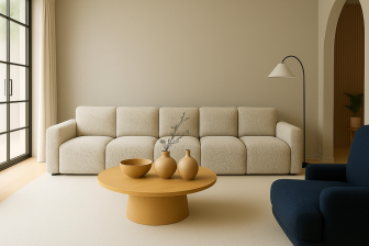 Ogromna sofa modułowa w tkaninie łatwoczyszczącej
