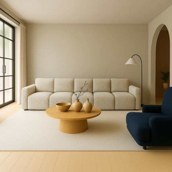 Ogromna sofa modułowa w tkaninie łatwoczyszczącej