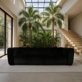 Czarna sofa nierozkładana 3 osobowa premium