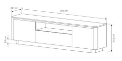 Stojąca szafka RTV dąb cremona 200 cm TRENDY 3