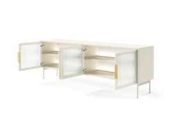 Szafka RTV kaszmir LED z szybą ornamentową 181cm HAMBURG 2