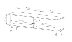 Beżowa szafka RTV z obłymi rogami 163 cm MOCCA 5