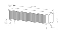 Beżowa szafka RTV z obłymi rogami 163 cm MOCCA 4