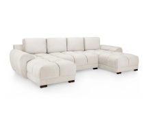 Masywna sofa narożna w kształcie litery U z pufą z funkcją spania PUZO 4