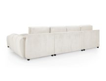 Masywna sofa narożna w kształcie litery U z pufą z funkcją spania PUZO 5