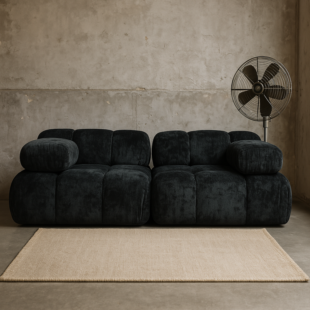 Modułowa sofa do siedzenia czarna
