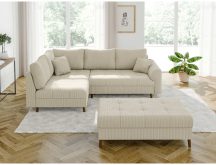 Sofa rogowa z długą pufą