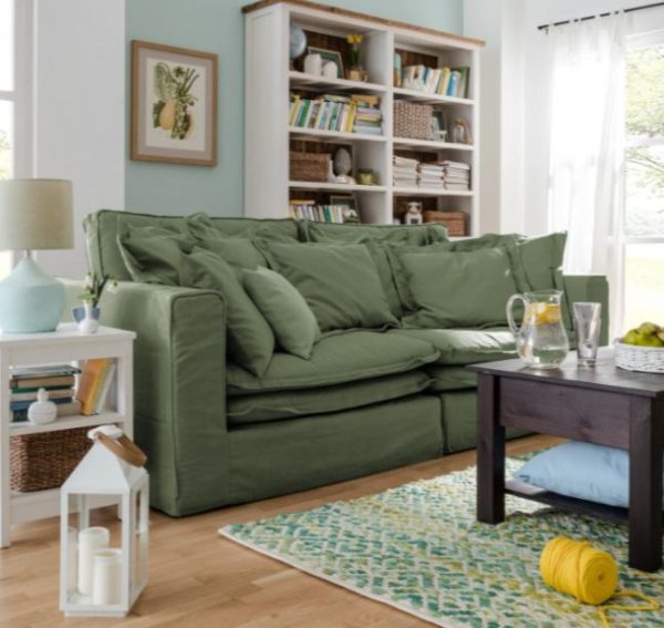 Sofa 4 osobowa z nieroegularnym siedziskiem