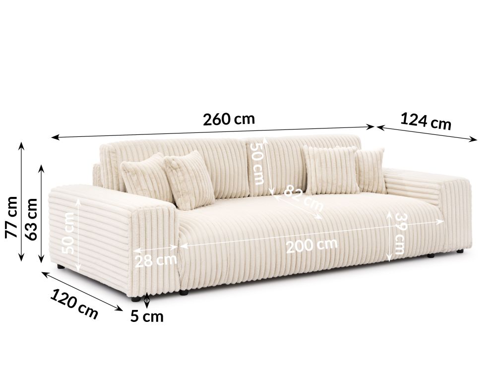 Sofa czteroosobowa z funkcją spania SABRINA 7
