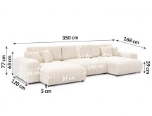Sofa narożnikowa w kształcie U z funkcją spania SABRINA 5