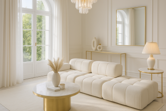 Wielka sofa do siedzenia biała