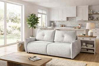 Nowoczesna sofa z obszernym spaniem