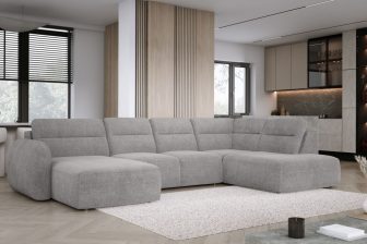 Elektrycznie rozkładany narożnik U z funkcją spania MELLORA 3 3 Elektryczna sofa U