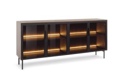 Komoda witryna 181 cm z oświetleniem led LUMENO 1